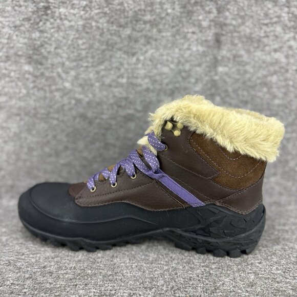 ✅Women's 10M Merrell Fluorecein Winter Boots Brown Waterproof Faux Fur Insulated - Picture 10 of 10